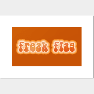 FREAK FLAG. Retro 60s 70s aesthetic slang Posters and Art